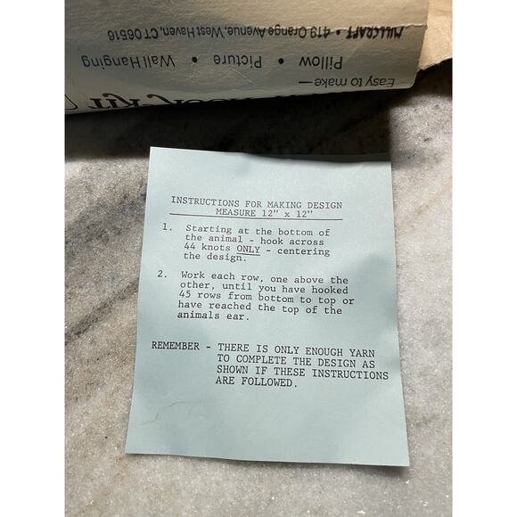 VTG 1980’s Millcraft Kitten Latch Hook Kit For A Wall Hanging Picture Pillow - Picture 7 of 7